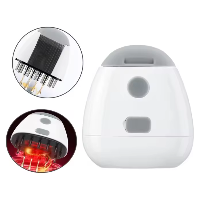 Masajeador eléctrico para el cuero cabelludo y la cabeza, aplicador líquido de medicina para el crecimiento del cabello, peine de aceite esencial, terapia de luz roja infrarroja, anticaída del cabello - 1