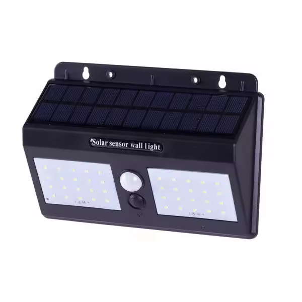 APLIQUE SOLAR DOBLE IP65 LED 6000K CON SENSOR ADoceVoltios - 1