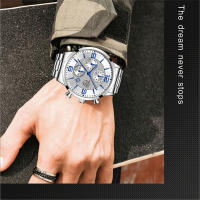 Reloj De Negocios De Lujo Para Hombre Reloj De Pulsera Cuarzo Con Línea De Tiempo Calendario Y Manos Luminosas Material De Correa De Cuero - details 11