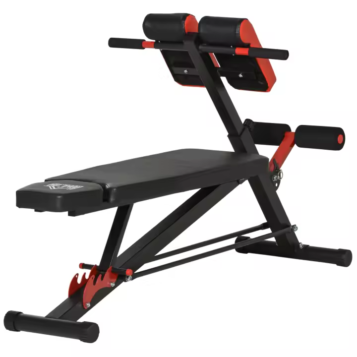 HOMCOM Banco de Mancuerna Banco Abdominales con Respaldo Inclinable en 3 Posiciones y Altura Ajustable Banco de Pesas Musculación para Fitness Entrenamiento 64x146x73,5-85 cm Negro - 1