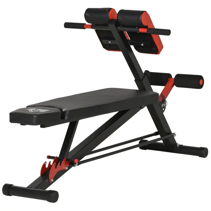 HOMCOM Banco de Mancuerna Banco Abdominales con Respaldo Inclinable en 3 Posiciones y Altura Ajustable Banco de Pesas Musculación para Fitness Entrenamiento 64x146x73,5-85 cm Negro - 1