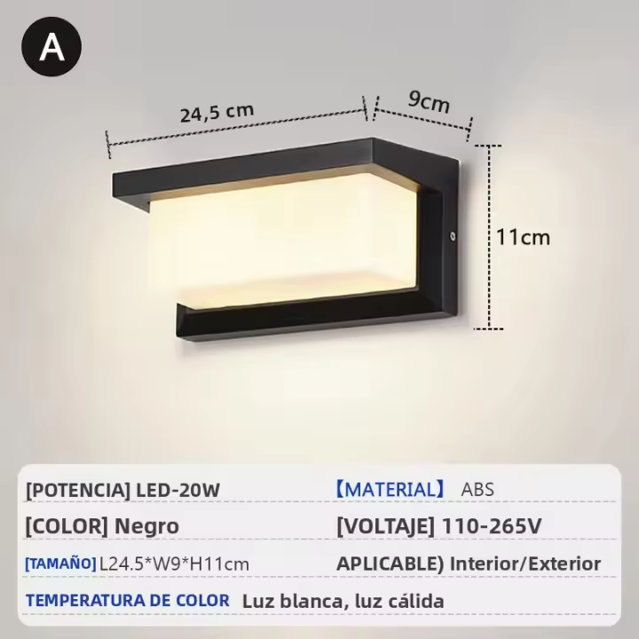 Luz De Pared LED Impermeable 15W Con Sensor De Radar Para Exteriores Y Dormitorios Sala De Estar Porches Jardines Luz Decorativa - 1