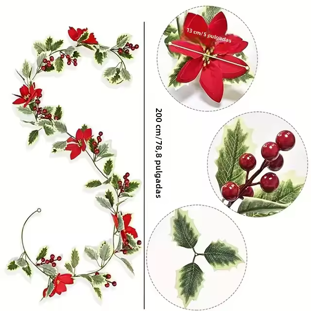Guirnalda Artificial De Navidad Perfecta Para Ambiente Festivo Ideal Para Aniversarios Bodas Cumpleaños Decoración De Arco De Pared - 1