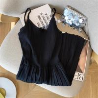 Vestido De Mujer YuooMuoo 2024 Estilo Coreano Moda Ajustado Cintura Plisado Tirantes Spaghetti Vestido Tejido Vintage Y2K Streetwear - details 20