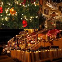 Luces De Cadena Solar LED 300LED 8 Modos Iluminación Exterior Impermeable Navidad Faeiritas Luz De Estrella Solar Poderado Tamaño 30M - details 3