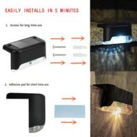 1pc/4pcs Luces Solares Para Piso Exterior Impermeables LED Para Escaleras Pared Patio Jardín Instalación Por Montaje - details 3