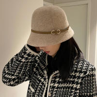 Gorro De Pescar De Lana Unisex Para Otoño E Invierno Con Cinturón Gorro De Cuenco Caliente Para Mujer Casqui De Moda Regalo - details 2