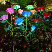Lámpara Solar De Flores Con 5 Cabezas Luz De Jardín Impermeable Para Decoración De Camino Exterior Patio Jardín Paisaje - details 3