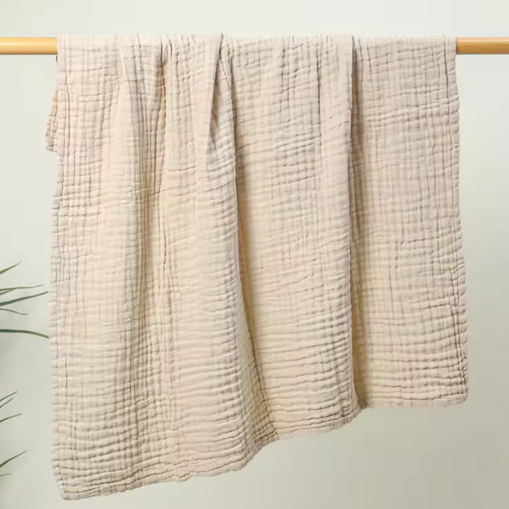 Manta De Bebé De Algodón Gauze De 6 Capas Muselina Suave Y Cómoda Toalla De Baño Para Recién Nacidos Manta De Acarreo Para Silla De Paseo Y Cama Unisex - 1