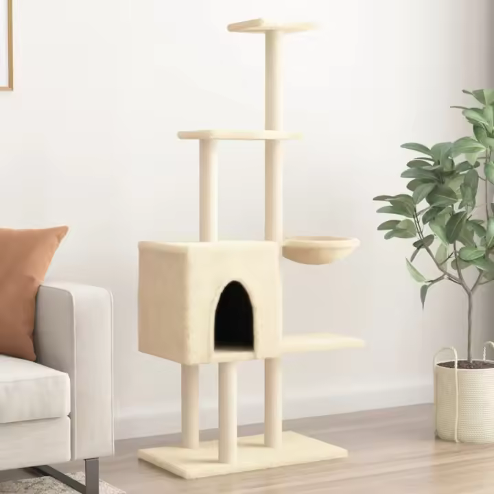 Árbol para Gatos con arañazo en Cream de ISAL 145 cm - 1