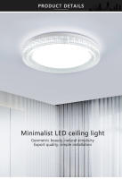 Luz De Techo LED Moderna Con Cristal Circular 18W 24W 36W 48W Para Sala De Estar Dormitorio Cocina Iluminación Interior AC85-265V - details 0