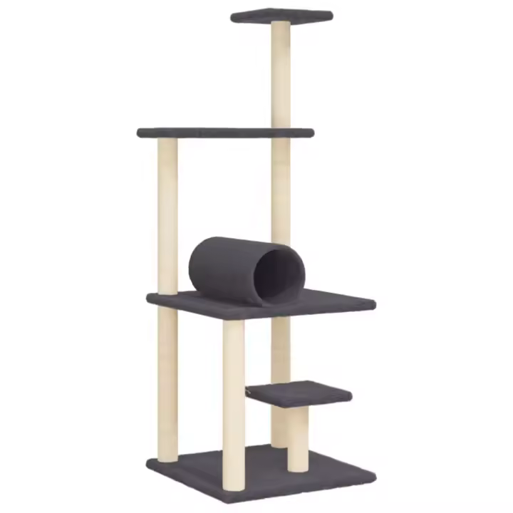 Rascador para Gatos con postes de isal gris obscura 136 cm - 1