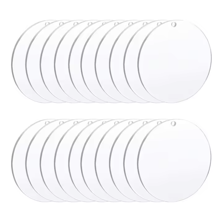 Llaveros De Acrílico 50mm Blankos Para Manualidades Y Proyectos De Joyería 10/20/30 Piezas Discos Circulares Transparentes - 1