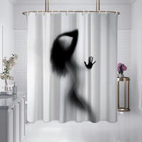 Cortina De Ducha Moderna Estilo Abstracto Sombra Humana 180x180cm Impermeable Y Antimoho Impresión De Sombra Humana Decorativa Para Baño - details 4