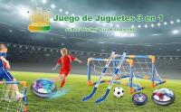 3in1 Flotante Fútbol Hockey Pelotas Juego de Juguetes para Niños Luz de LED Estrella Noche USB Recargable Aire Flotar Interior Juegos Deportivos al Libre 2 Goles EVA Bumper Regalo para 6-16 Niñ - details 0
