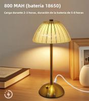 Lámpara De Mesa LED Recargable Con Sensor Táctil 3 Colores Dimmer Para Decoración De Habitación Hotel Bar Lámpara Atmosférica - details 7