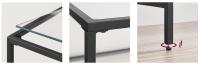 VASAGLE Mesa de Consola, Mesa de Entrada, Extremo del SofÁ, Tablero de Vidrio Templado, Marco de Metal, Patas Ajustables, para SalÓn, Entrada, Pasillo, Dorado y Transparente/Negro y Transparente/Blanco Perla y Gris Pizarra - details 1