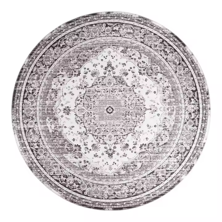 Alpobra Redonda Habana, Chenilla Poliestireno, Gris, 200x200x1 cm - 1