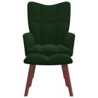 vidaXL Sillón de relax con taburete de terciopelo Gris claro, Gris oscuro, Verde oscuro Sillon Dormitorio Sillon Comodos Silla Relax Sillón Sofá - details 7