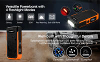SUAOKI U10 800A Peak 20000mAh Arrancador portátil de coche (hasta 6.0L de gasolina o motores diesel de 5.0L) Auto Battery Booster Power Pack Cargador de teléfono con puertos de carga inteligentes - details 1