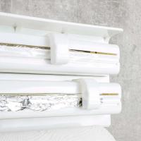 X-Dispensador de Pared 3 en 1 para Cocina – Soporte Portarrollos Blanco con Cortador de Film, Papel Aluminio y Papel Cocina, Dispensador ABS Multifuncional para Organizar y Ahorrar Espacio - details 2