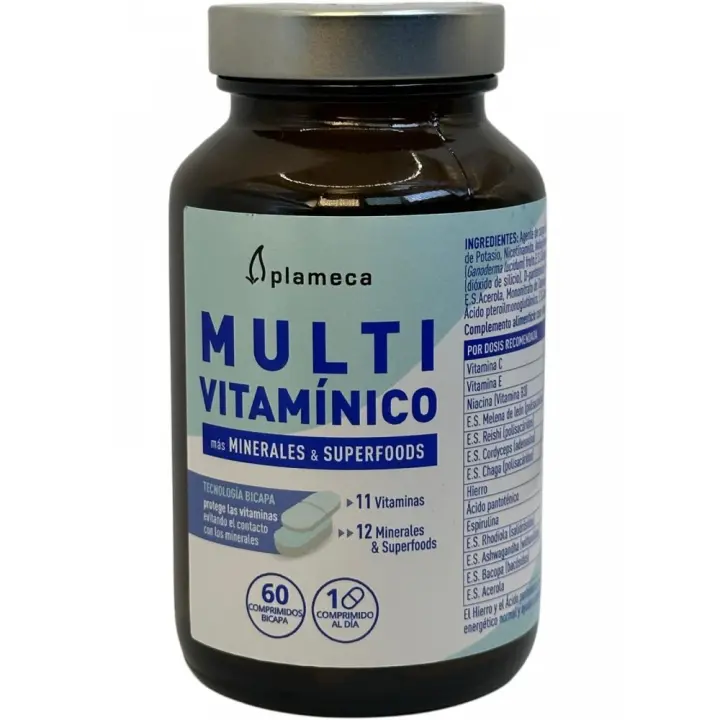 Multi VITAMINICO (minerales y supefoods) 60 comprimidos bicapa de Plameca - 1
