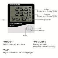 1pc HTC-2 Estación Meteorológica Digital Eléctrica Con Termómetro Y Higrómetro Pantalla LCD Exterior Medidor De Humedad - details 3