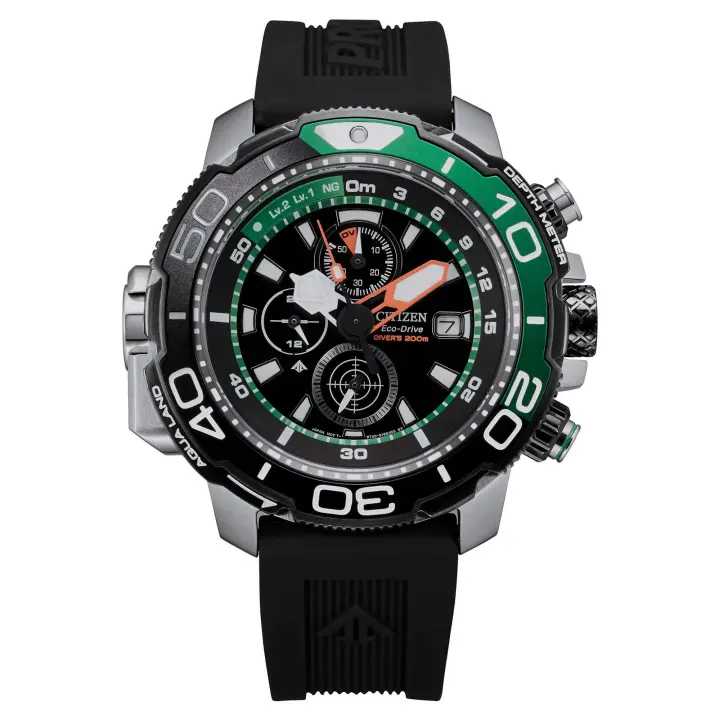 Reloj de pulsera CITIZEN Eco-Drive Crono Aqualand - BJ2168-01E correa color: Negro Dial Negro Hombre - 1