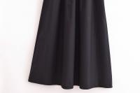 Vestido Largo Tejido MUJER Para Mujer Sin Mangas Fiesta Vestido Negro Draped Maxi Retro Patchwork Ankle-Length Polyester - details 8