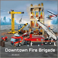 Juguete De Construcción Para Niños Estación De Bomberos Y Helicóptero De La Serie Ciudad Escala Universal Bloques Pequeños Compatible Con Lego - details 0