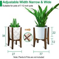 Soporte Para Plantas De Madera Sólida Ajustable Para Decoración Del Hogar Y Jardín Fácil De Montar Estantería Para Macetas De Patio - details 12