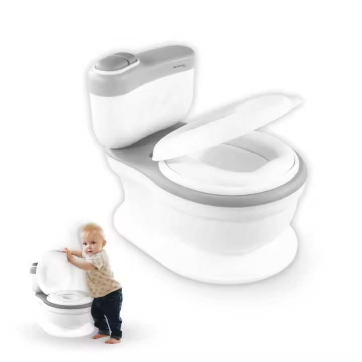 Inodoro infantil Mobiclinic Con sonido Cubeta extraíble De 1 a 6 años Antideslizante Gris ToiKid - 1