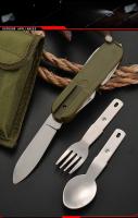 Cuchillo Y Fork De Acero Inoxidable Plegable 7en1 Para Alimentos Múltiples Funciones Para Camping Viajes Y Pícnic En Exteriores - details 0
