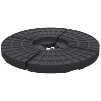 Outsunny Peso para Base de Sombrilla de 4 Piezas Base para Sombrilla Redondo Rellenable de Agua 52 Litro Arena 60 kg o Mixto 70 kg para Base Cruzada Negro - details 0