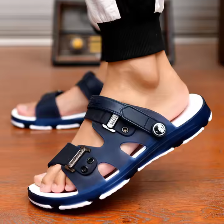 Sandalias De Playa Para Hombre De Talla Grande Con Antideslizante Y Luz Ligera Azul Cielo Comodidad Primavera Verano A159 - 1