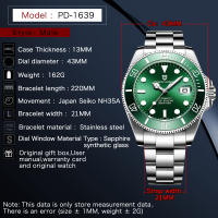 Reloj Mecánico PAGANI DESIGN Para Hombre Cristal De Zafiro Resistente Al Agua Acero Inoxidable Deportivo Lujo Automático Con Calendario Completo Y Luz Nocturna - details 6