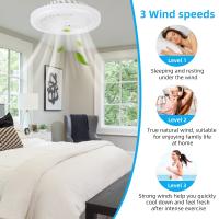 Lámpara De Techo LED E27 Con Control Remoto 85-265V Dimmable 24W Luz De Ventilador Inteligente Para Decoración De Dormitorio Y Cocina - details 7