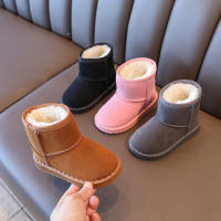 Botas De Nieve Para Niños Invierno Antideslizantes Color Sólido Calientes Con Patrón Suave Y Grueso Bajo Material De Suela RUBBER Talla True Fit Para Edad 4-6 - details 13