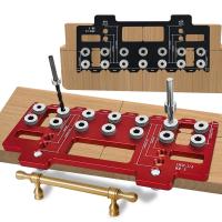 Kit De Juego De Herramientas Para Agujeros Rectos Y Bolsillo En Aluminio Locator De Agujeros De Punzón De Arco Iris Guía De Perforación Para Estante Juego De Herramientas De Carpintería DIY - details 7