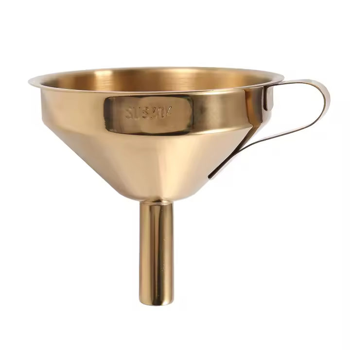 Embudo de acero inoxidable aceite de cocina embudo líquido con filtro desmontable/colador para enlatado Kitche - 1