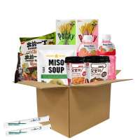 Caja de Finde, menú completo de sabor asiatico , sopa de miso, ramen de NISSIN, Yopokki pastel de arroz de Corea, POCKY, MOGU MOGU - details 0