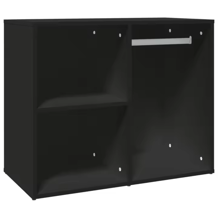 Muro de madera de ingeniería negro 80x40x65 cm - 1