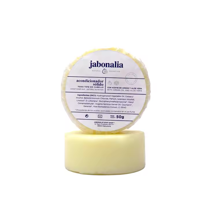 Acondicionador sólido 50g - Aloe Vera y Aceite de Argán - Para todo tipo de cabellos - Jabonalia - 1