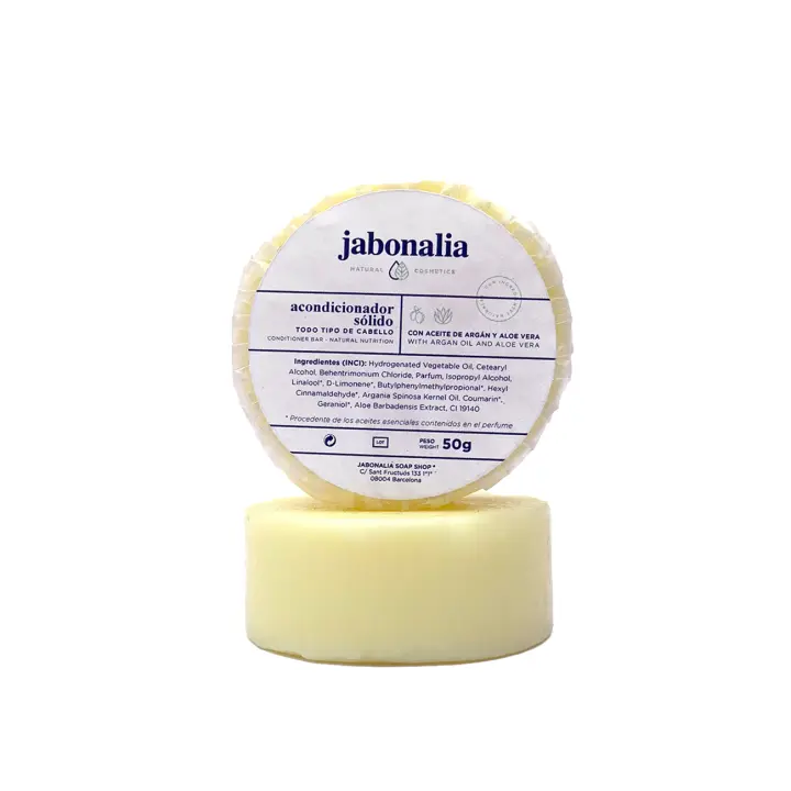 Acondicionador sólido 50g - Aloe Vera y Aceite de Argán - Para todo tipo de cabellos - Jabonalia - 1