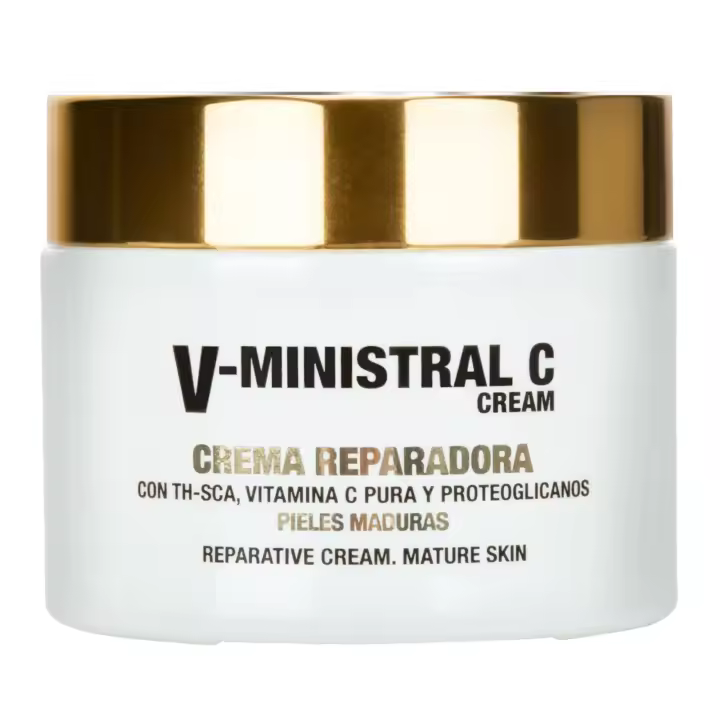 Thader Pharma Crema facial reparadora V-Ministral C ideal para pieles maduras con TH-SCA, Vitamina C pura y Proteoglicanos, 50 ml - 1