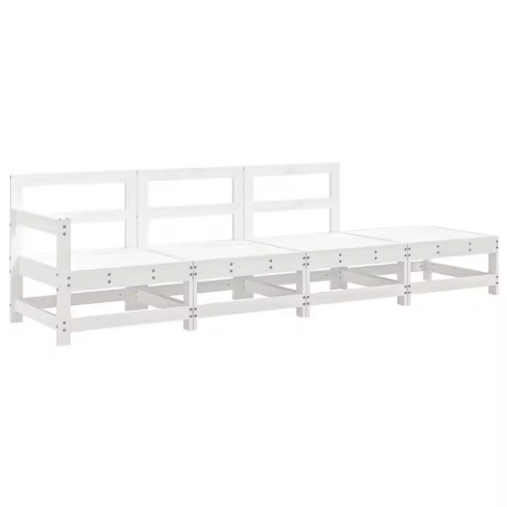Juego de muebles de Jardín 4 pzas Madera de Pino Blanco - 1