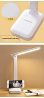 Lámpara De Mesa LED Recargable Por USB Luz De Lectura Para Ojos Protección Táctil Dimmer Estudioso Dormitorio Habitación - details 6