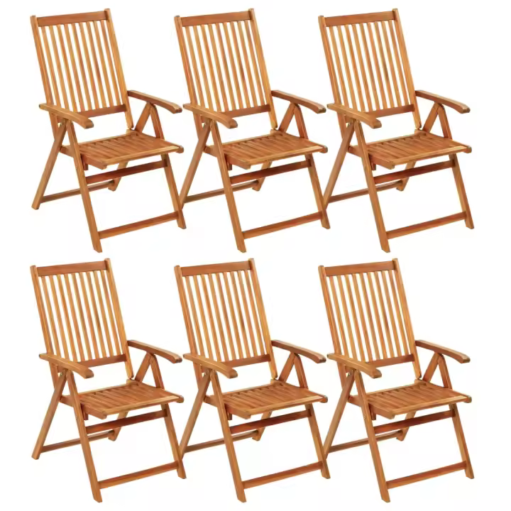Sillas de Jardín de 6 UDS y de Madera de Acacia - 1