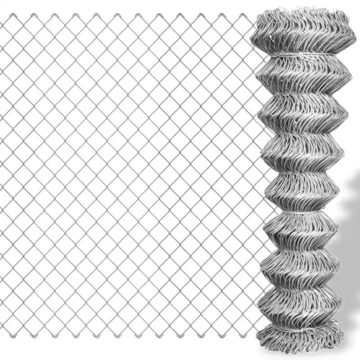 vidaXL Valla de tela metálica acero galvanizado plateado 25x1,25 m - 1