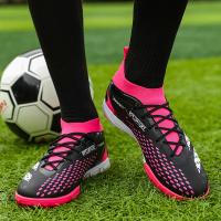 Zapatos De Fútbol Profesionales Para Hombre Original Sociedad TF/FG Para Entrenamiento En Campo De Turf Deporte Al Aire Libre Calzado De Fútbol Trendy Material Superior De Cuero Y Suela De Goma - details 2